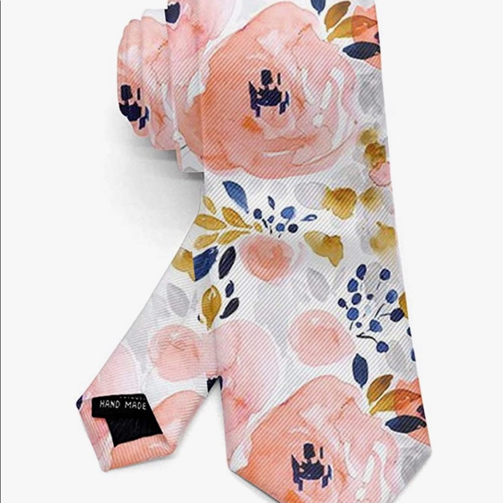 Floral Pink Spring Men's Skinny Tie